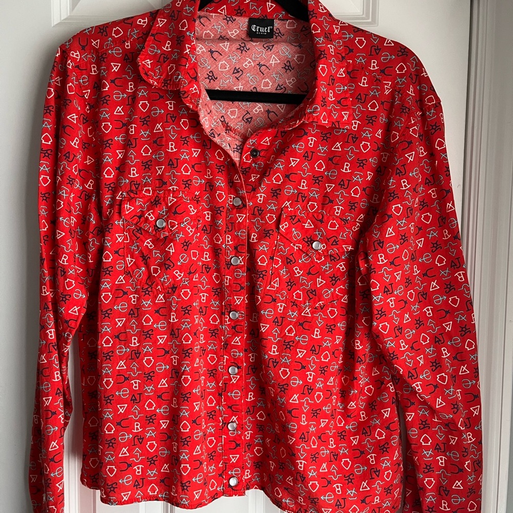 Cruel Denim Western Style Shirt.  Pearl Snaps